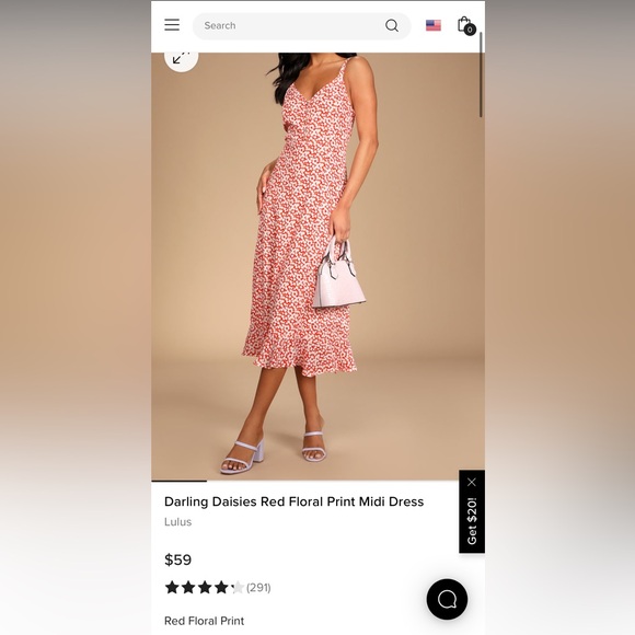 Lulu’s Darling Daisies Red Floral Print Midi Dress - Picture 3 of 3